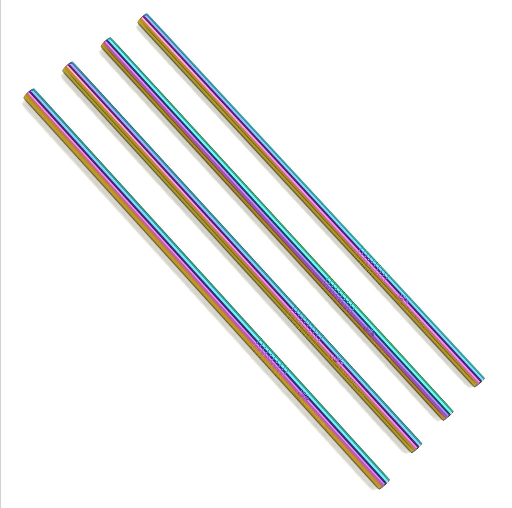 Single - Rainbow Curved Metal Straw